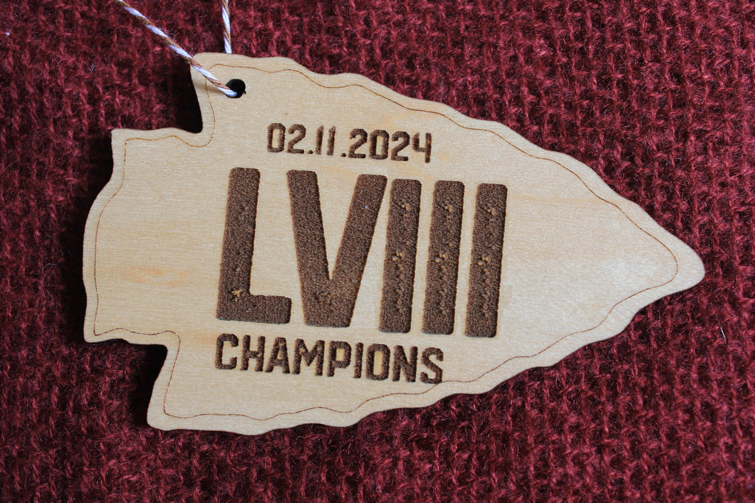 LVIII Champions, Kansas City, Stipple Art Wood Ornament