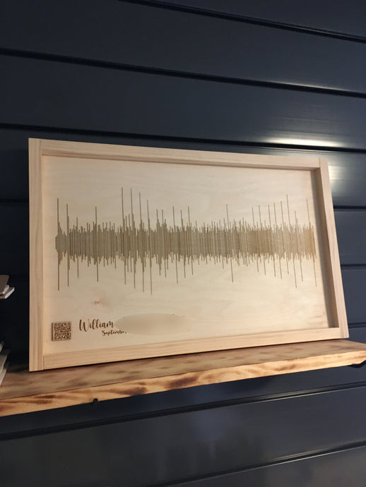 Custom Baby Heartbeat Wood Art - Laser Engraved Sound Wave of Baby Heartbeat - Nursery Wall Decor