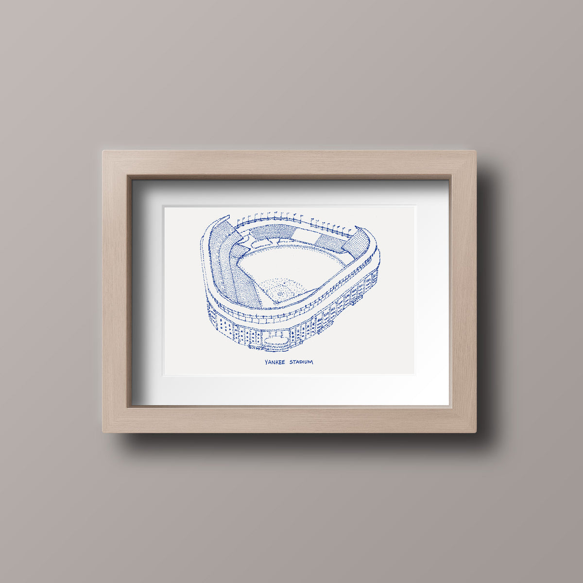 Yankee Stadium Print, Artist Drawn Historic Baseball Stadium, New York  Yankees Baseball – fine-art-print – 8-x-8