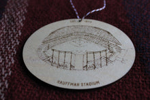 Kauffman Stadium, Home of the Kansas City Royals, Stipple Art Wood Ornament