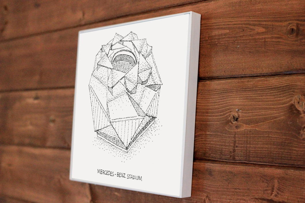 Mercedes Benz Stadium, Home of the Atlanta Falcons, Stipple Art Print