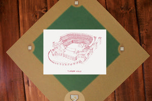 Turner Field, Old Home of the Atlanta Braves, Stipple Art Print