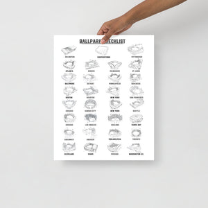 Baseball Stadium Checklist Poster