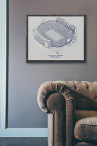 Michigan Stadium/The Big House, Home of the Michigan Wolverines, Stipple Art Print