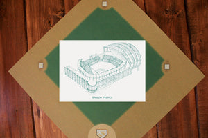 Safeco Field - Seattle Mariners - Stipple Art Print  - Baseball Art - Seattle Mariners Art - Seattle Mariners Print - Sports Art