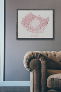 Sanford Stadium - Georgia Bulldogs - Stipple Art Print - Football Art - Georgia Bulldogs Art - Georgia Bulldogs Print