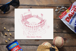 Great American Ball Park - Cincinnati Reds - Stipple Art Print - Baseball Art - Cincinnati Reds Art - Cincinnati Reds Print