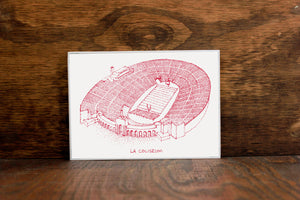 LA Coliseum - USC Trojans - Stipple Art Print - Stipple Drawing - Football Art - Trojans Art - Memorial Coliseum