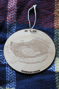 Arrowhead Stadium, Home of Kansas City Football, Wood Ornament