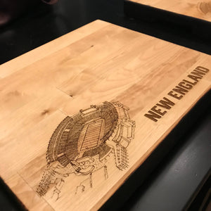 College Team of Your Choice - Butcher Block Cutting Board- Stipple Art