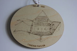 Finneran Pavilion, Home of Villanova Basketball, Stipple Art Wood Ornament