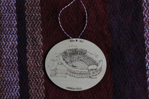 Lambeau Field, Home of Green Bay Football, Wood Ornament