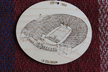 LA Coliseum, Home of USC Football, Stipple Art Wood Ornament