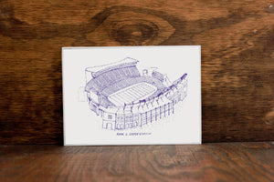 Amon G Carter Stadium, Home of Horned Frogs Football, Stipple Art Print
